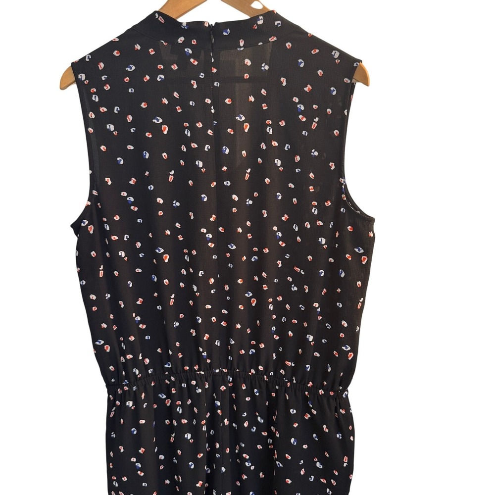 Vince Camuto Jumpsuit Women's M Black Floral Sleeveless Tie Waist Casual Summer - Picture 5 of 11